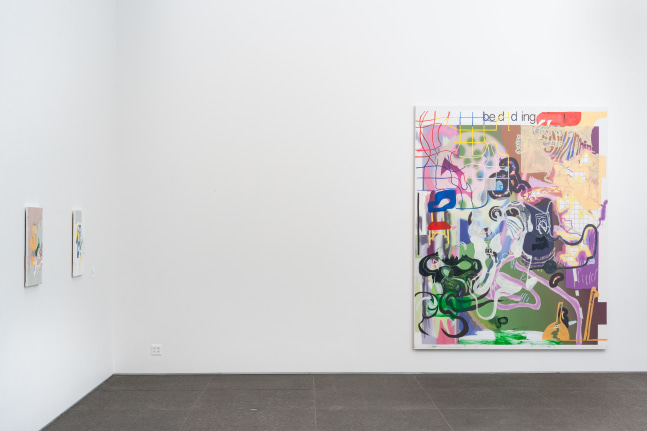 Installation view of paintings by Michael Williams