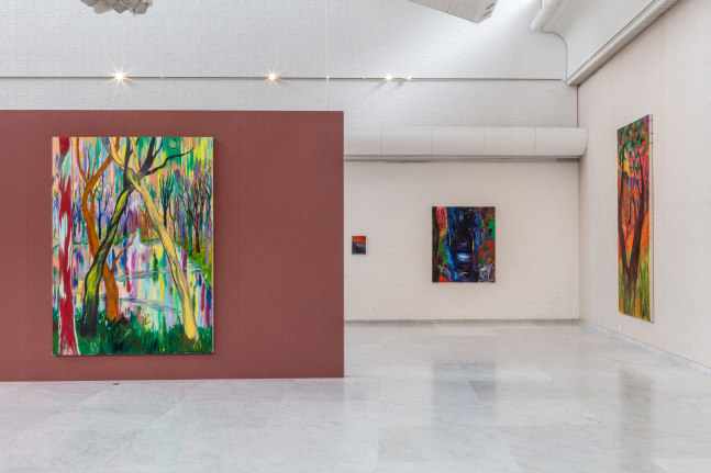 Installation view, Shara Hughes, Right This Way, K&amp;uuml;sten Museum of Modern Art, Aalborg, 2023
&amp;nbsp;