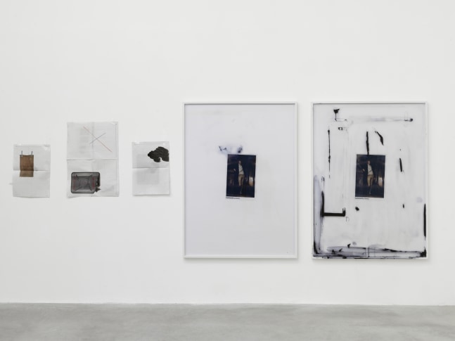 Installation view of sculptures by Matias Faldbakken