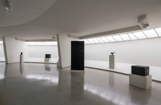 Installation view of sculptures by Peter Fischli and David Weiss