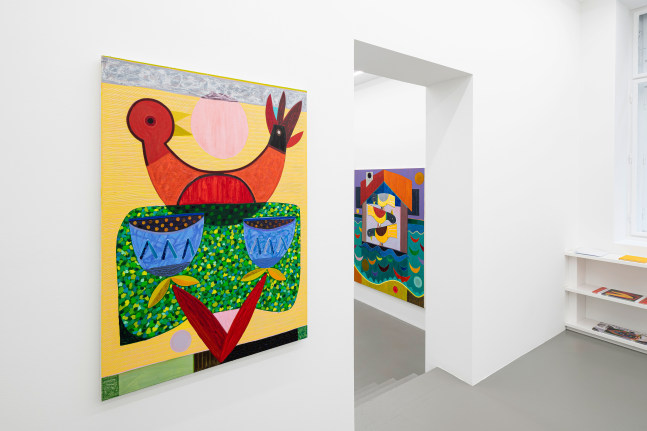 Installation view, Austin Eddy, Songs For The Sun., Galerie Eva Presenhuber, Vienna, 2024