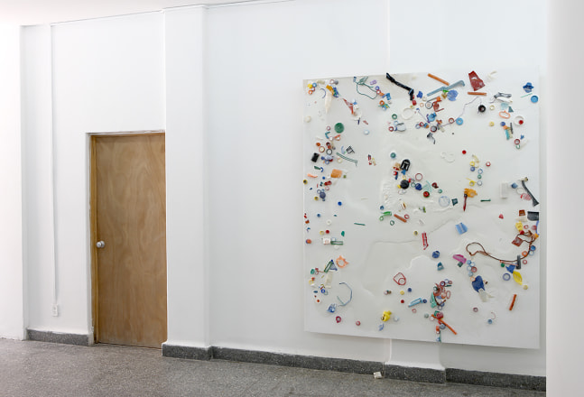 Installation view of paintings by Alex Hubbard