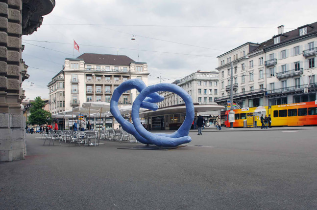 Installation view of sculptures by Franz West
