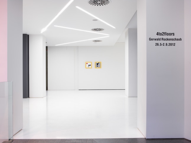 Installation view of wall works by Gerwald Rockenschaub