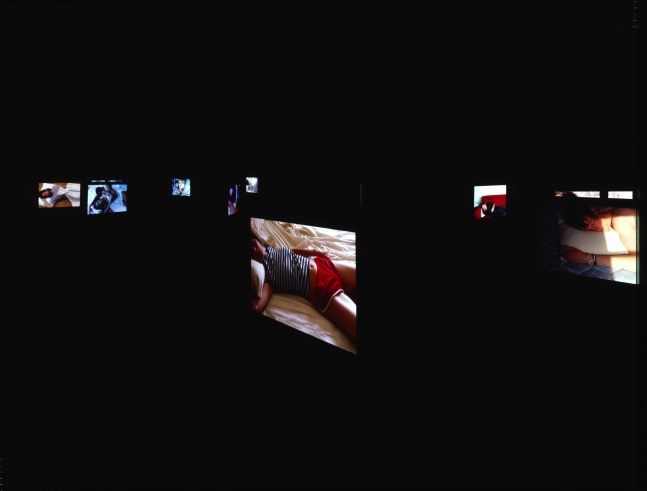 Installation view of Doug Aitken video exhibition