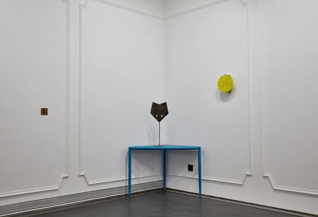Installation view of sculptures by Martin Boyce
