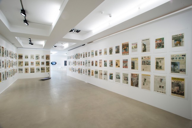 Installation view of works by Walead Beshty