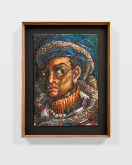 UNobantu no Majola&amp;hellip; in travesti
2020
Oil stick and pastel on canvas board
Sheet 41.5 x 29 cm / 16 1/4 x 11 1/2 in
Frame 53.5 x 40 cm / 21 x 15 3/4 in
RUGA 50124