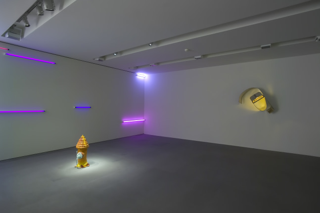 Installation view of sculptures by Mark Handforth