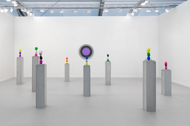 Installation view of sculptures by Ugo Rondinone
