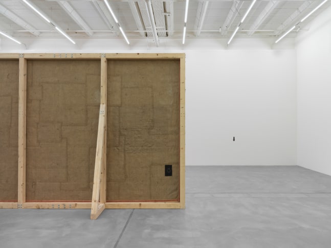 Installation view of Ugo Rondinone brick wall paintings exhibition