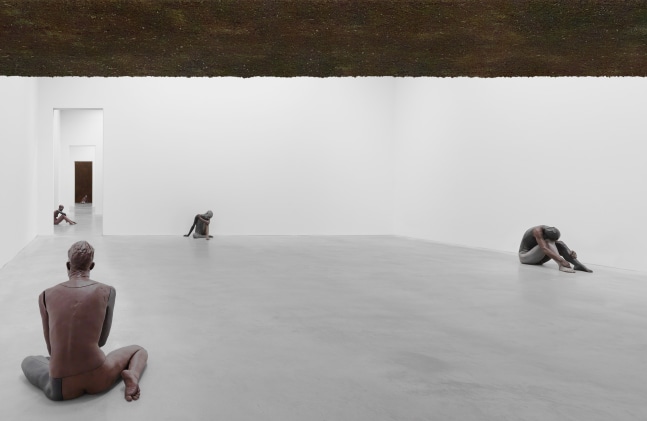 Installation view of sculptures by Ugo Rondinone