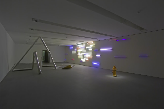 Installation view of sculptures by Mark Handforth