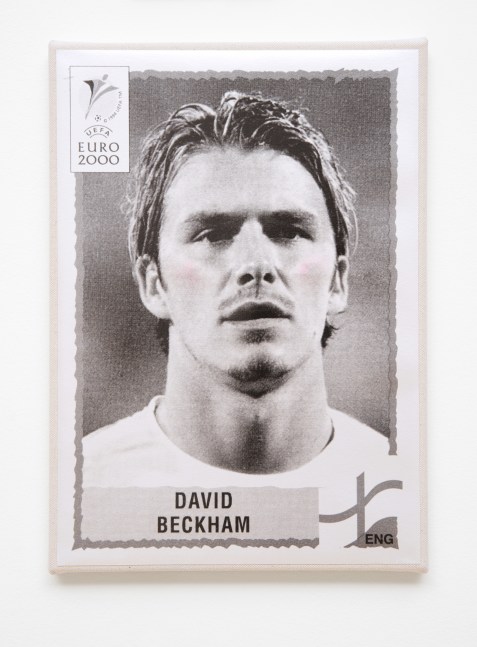 wall work with photography of David Beckham by Sarah Ortmeyer