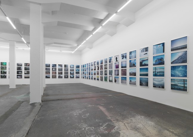 Installation view of Doug Aitken sculpture and photography exhibition