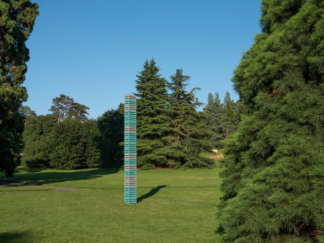 Installation view of sculpture by Valentin Carron