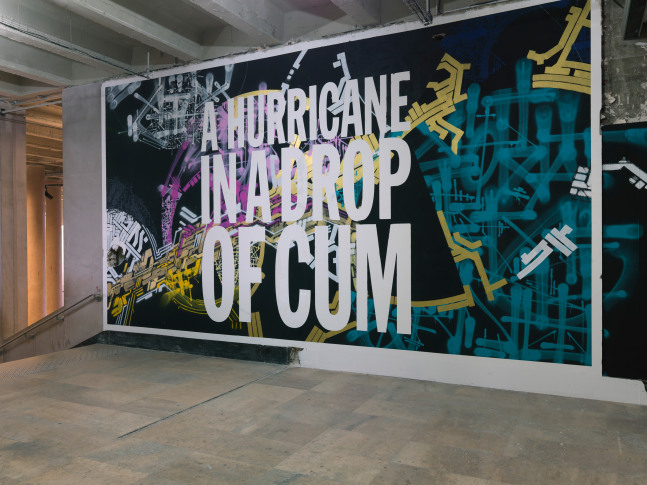 Installation view of wall work by John Giorno