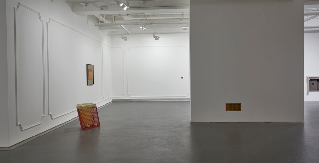 Installation view of sculptures by Martin Boyce