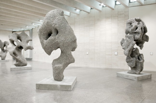 Installation view of sculptures by Ugo Rondinone
