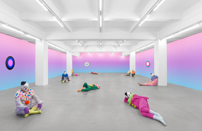 Installation view of sculptures by Ugo Rondinone