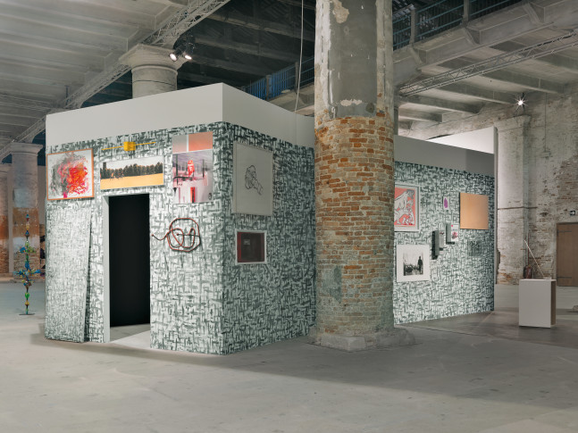 Installation view of works by Franz West