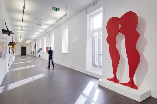 Installation view of sculpture by Tschabalala Self