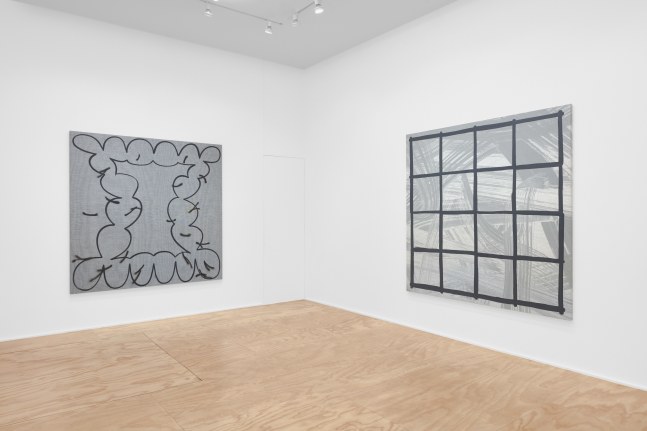 Installation view of paintings by Amy Feldman