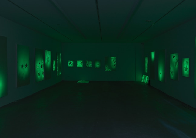 Installation view of paintings by Koo Jeong A