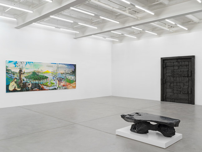 Installation view of group painting and sculpture exhibition