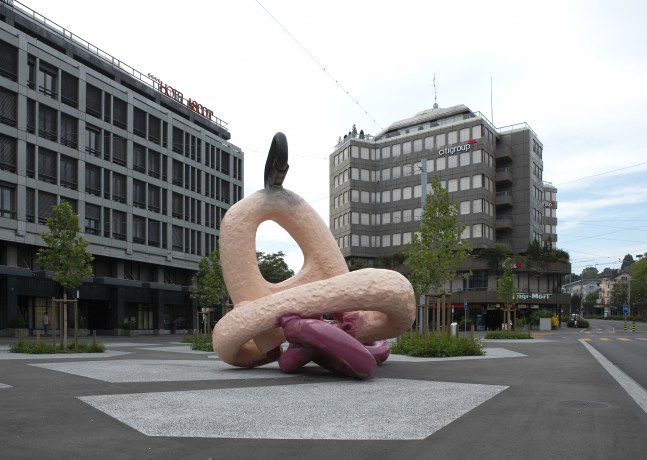 Installation view of sculpture by Mark Handforth