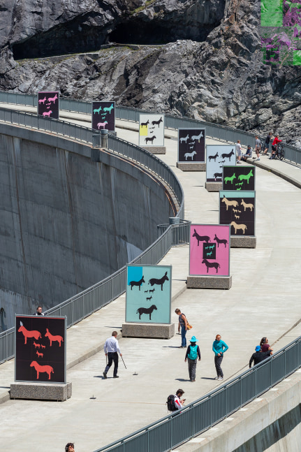 Installation view of works by Valentin Carron