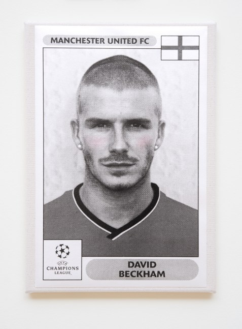 wall work with photography of David Beckham by Sarah Ortmeyer