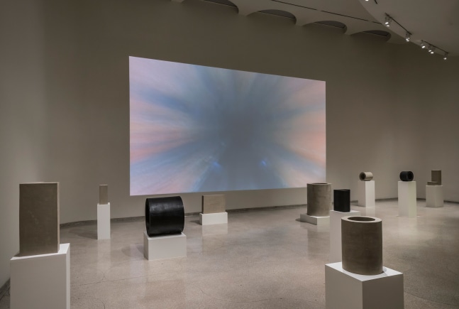 Installation view of sculptures by Peter Fischli and David Weiss