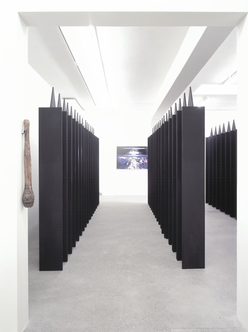 Installation view of Valentin Carron sculpture exhibition