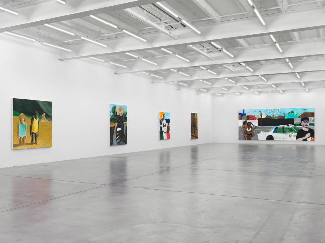 Installation view of paintings by Henry Taylor