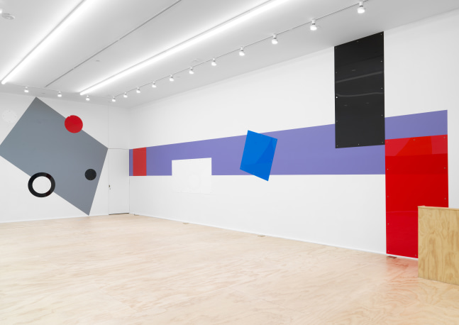 Installation view of Gerwald Rockenschaub wall painting installations and wall works