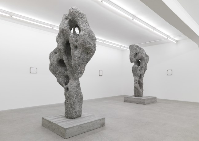 Installation view of Ugo Rondinone Scholar Rock sculptures
