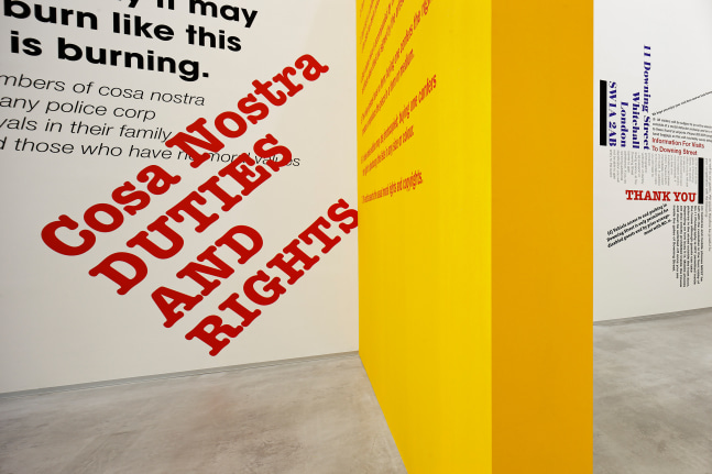 Installation view of sculptures by Angela Bulloch