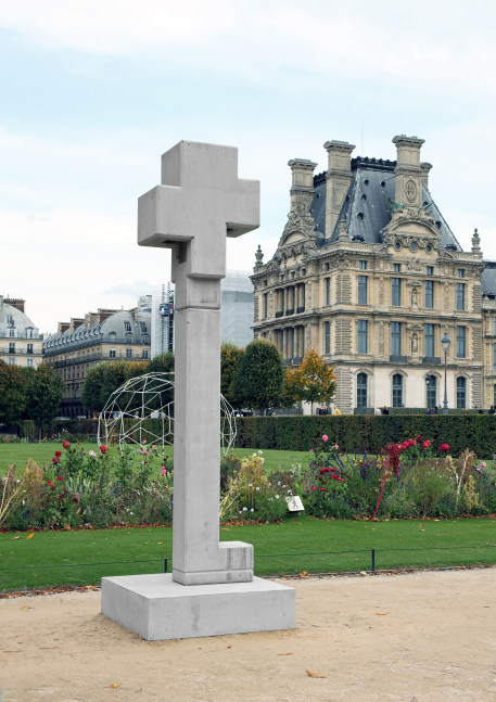 Installation view of sculpture by Valentin Carron