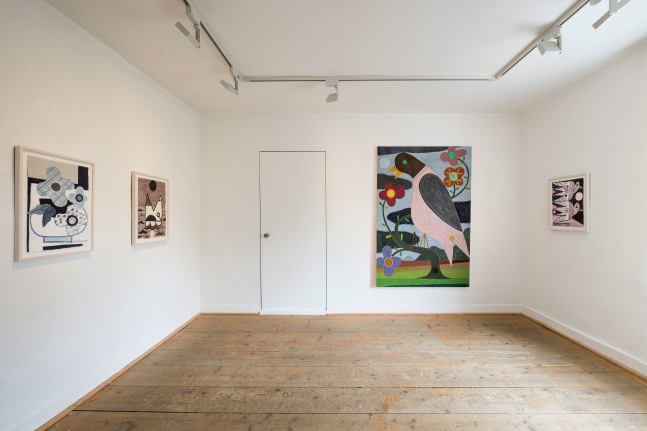 Installlation view, Austin Eddy, Vogel, Fisch und Farbe, Museum Penzberg &amp;ndash; Sammlung Campendonk, Penzberg, 2025