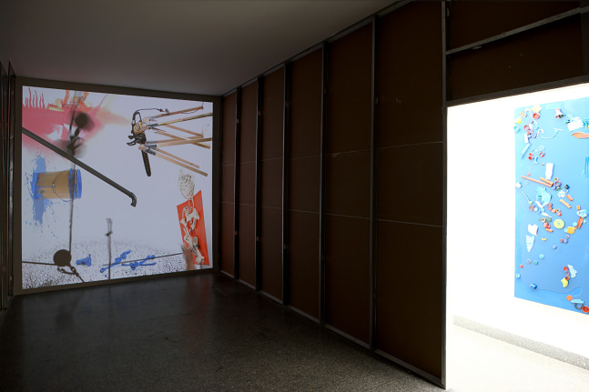 Installation view of paintings by Alex Hubbard