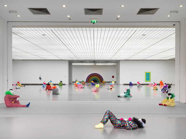 Installation view of sculptures by Ugo Rondinone