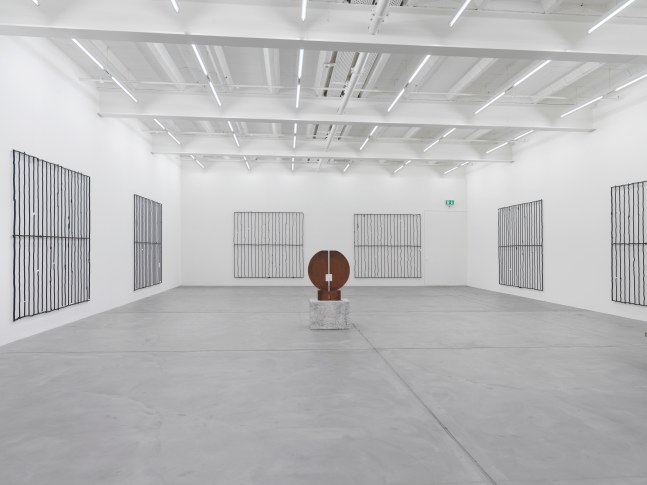 Installation view of Valentin Carron sculpture exhibition
