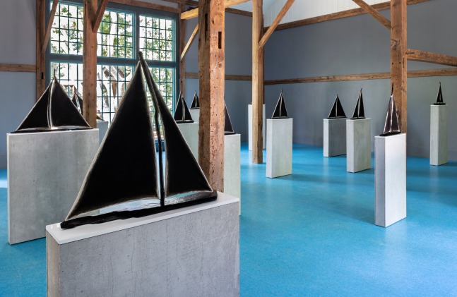 Installation view, Ugo Rondinone, sculpting wind, The Madoo Conservancy, Sagaponack, 2025