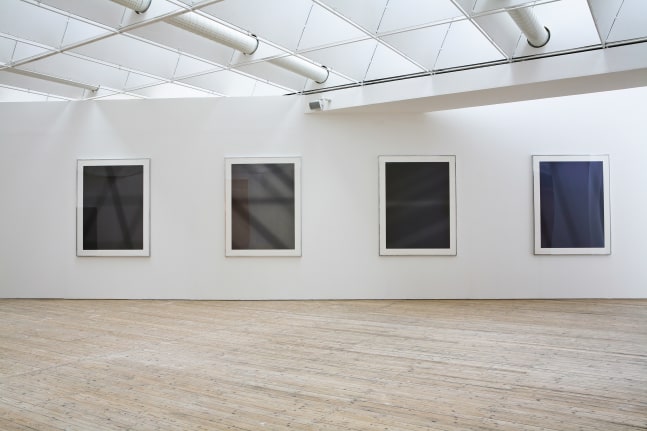 Installation view of works by Walead Beshty