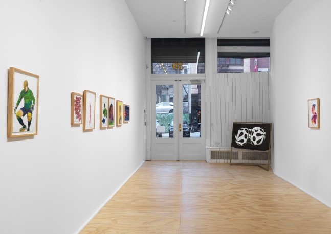 Installation view of paintings by Koo Jeong A