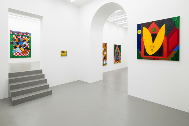 Installation view, Austin Eddy, Songs For The Sun., Galerie Eva Presenhuber, Vienna, 2024