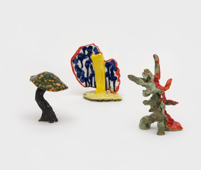 Tree Farm Group 13

2024

Glazed and painted ceramics; 3 parts

Object A 13.5 x 8 x 6 cm / 5 3/8 x 3 1/8 x 2 3/8 in

Object B 15 x 15 x 6 cm / 5 7/8 x 5 7/8 x 2 3/8 in

Object C 22 x 8 x 7 cm / 8 5/8 x 3 1/8 x 2 3/4 in

&amp;copy; Shara Hughes