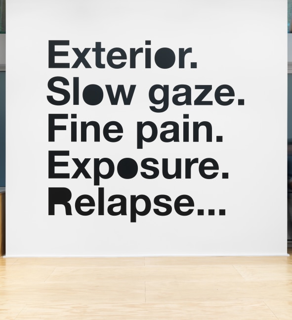 Installation view of text-based work Liam Gillick