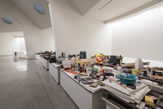 Installation view of sculptures by Peter Fischli and David Weiss